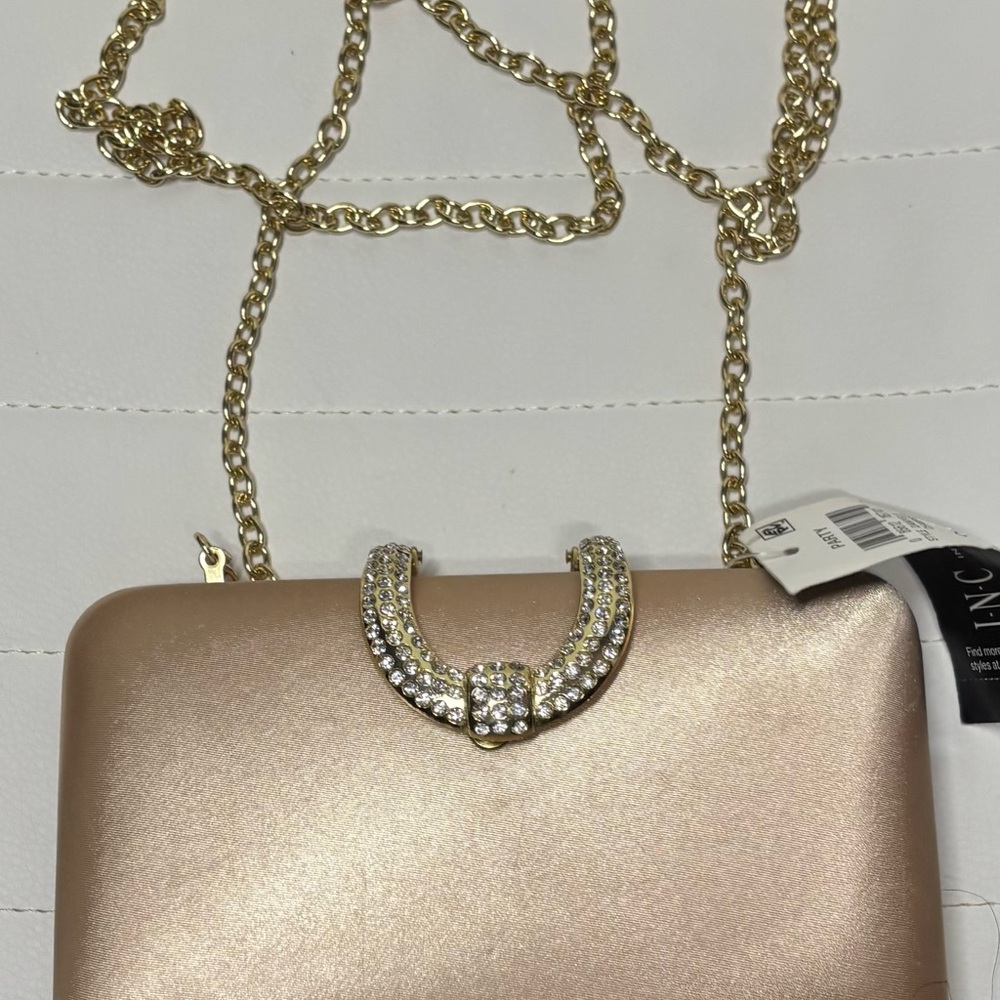 INC International Concepts Gold Glamour Clutch NWT